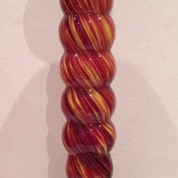 Cased tango glass candlestick - Czech Art Deco - Art Glass