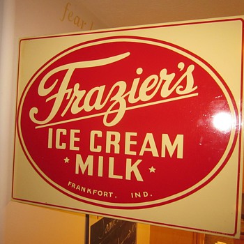 Frazier's Ice Cream Milk Double Sided Flange Dairy Sign - Signs