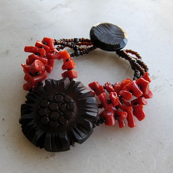 Old coral beads get a new life w/bakelite & silver components - Fine Jewelry