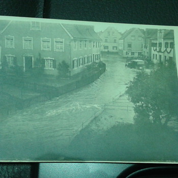 Early 1900's Postcard of a Flooding Town - Postcards