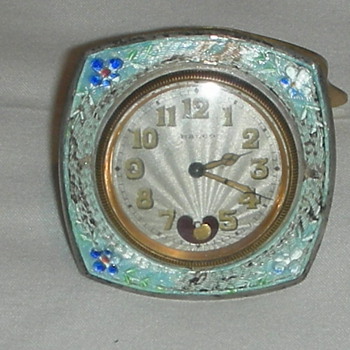 Guilloche enamel on silver swiss clock Ralco - Clocks