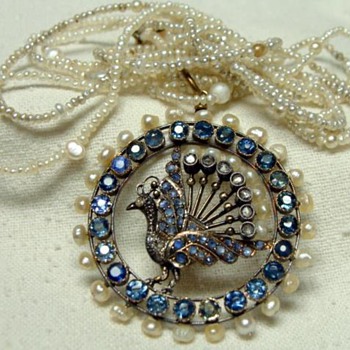 Antique Peacock Pendant - Fine Jewelry