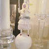 Girl on Snowball Skipping Rope, Antique? American Candle Holder, "Snowball Santa"