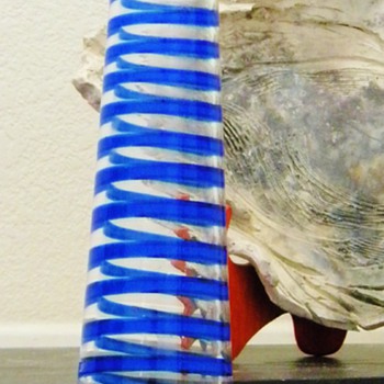 Vintage Royal Blue Swirl Glass Vase Italy? Hand Blown $5.00 Help!!!  - Art Glass