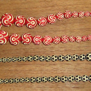 Carved celluloid necklaces & bracelet