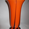 Czechoslovakia Orange Tango art glass vase Kralik Flame design