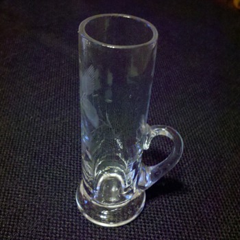Handled Cut Glass Shot Glass - Glassware