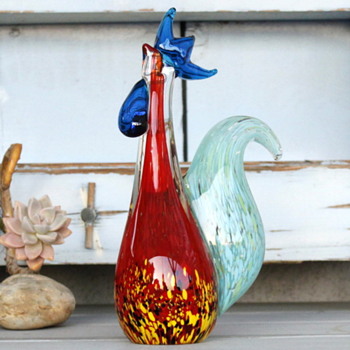 Art Glass Rooster by ??? - Art Glass