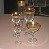 Antique gold rim glass set