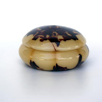 Welz Translucent Lines & Spots powder dish - Art Glass