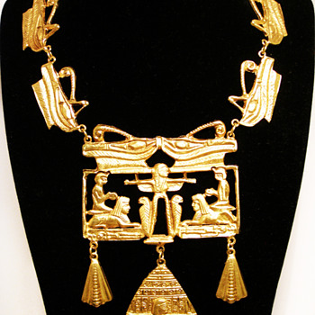 Vintage Kenneth Jay Lane Egyptian Eye of Horus Necklace