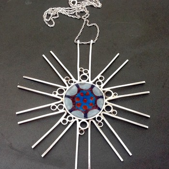 Norman Grant Silver, Enamel Pendant/Necklace - Fine Jewelry