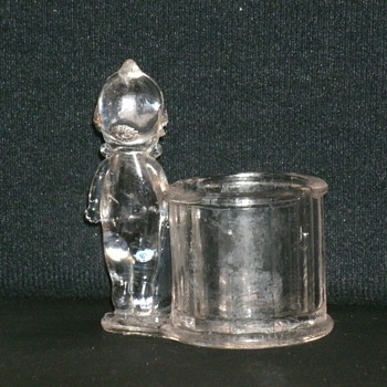 KEWPIE GLASS CANDY CONTAINER