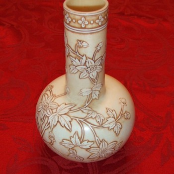 Old Ivory Webb Cameo Vase - Art Glass