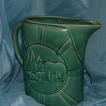 Polar Bear Ice Water Pitcher - Art Pottery