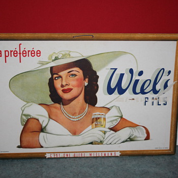 Wiel's beer cardboard poster - Advertising