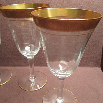 Minton, Tiffin ? Gold Edge Wine/ Water Glass
