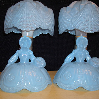 blue glass lamps