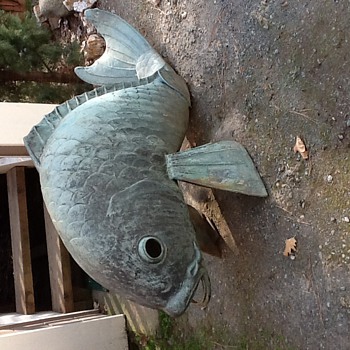 Large cast bronze koi fish