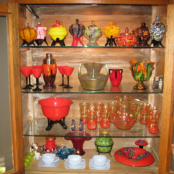 Some of my Czech collection couple Loetz pcs - Art Glass