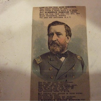 1880 Victorian presidential election durham tobacco trade card