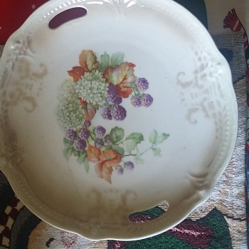 germany open handle cake plate 238 - China and Dinnerware