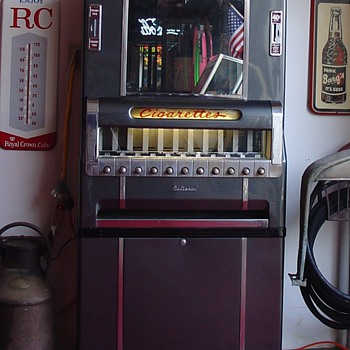 National Cigarette Machine...Lights Up With Keys...40 cents a pack - Tobacciana