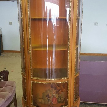 Vernis Martin Vitrine Curio Hand painted and Gilt from Spain - Furniture