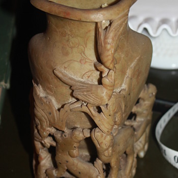 China Carved Animal Vase - Jade ? - Asian