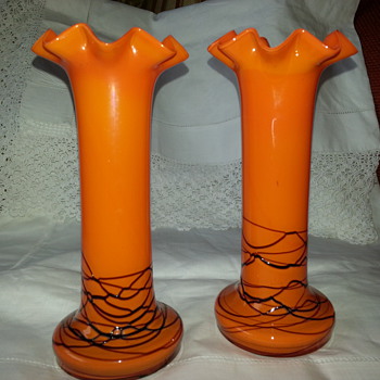 Bohemian Tango Glass Vases  - Art Glass