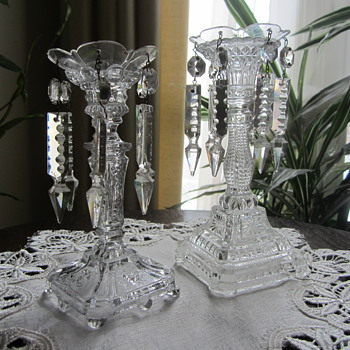 Pair of Candle Holders - Glassware