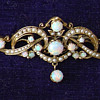 Victorian opal and seed pearl brooch