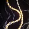 Vintage foil glass and crystal glass bead necklace with little silver clasp.