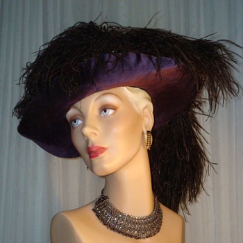 Spectacular Victorian Velvet Tricorn Hat