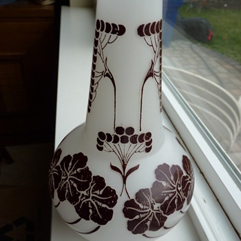 Czech Acid cut back Cameo vase - Art Glass