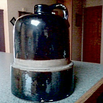 A Big Brown Stoneware Jug / Interesting Shape / Unknown Maker and Age - Art Pottery