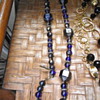 Unusual iridescent blue/gold plastic beads