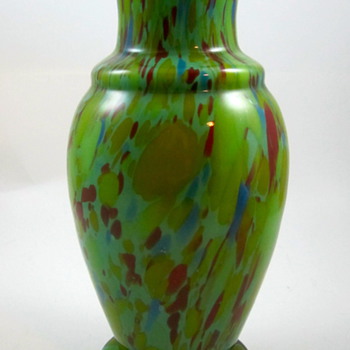 Czech Spatter Glass vase, ca. 1930s - Art Glass