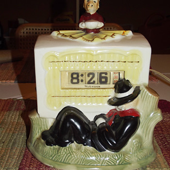 Tele-Vision (Pennwood) Organ Grinder Ceramic Numechron August 1949 - Clocks