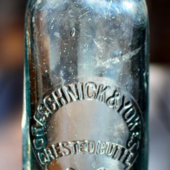 Oreschnick & Yokes, Crested Butte, Colorado Hutchinson Soda bottle, 1902 - Bottles