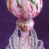 Antonin Ruckl & Sons Bohemian Pink and Green Spatter Glass Vases