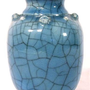Identification Help - Asian Vase with Blue Crackle Glaze