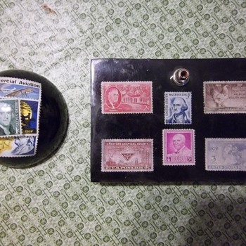 Stamps set in resin - Paperweights & things