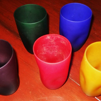 Pinch glasses and smokey colored wine, cocktail glasses from the 50's! - Glassware
