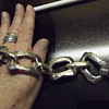 mystery carnegie silver hammered link bracelet