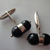 Vintage silver Onyx cufflinks