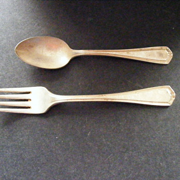 Colonial Airlines Fork and Spoon Silver plate - Advertising