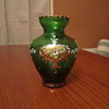 Bohemian Moser Vase Gilted Gold & Enamel Floral Motif 5' x 3-1/4