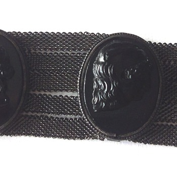 1800s ANTIQUE BERLIN IRON SILESIAN WIRE WORK CAMEO BRACELET - Fine Jewelry
