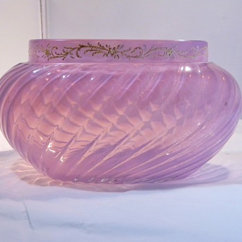 Early Loetz Heliotrope Enamelled Vase Bowl Victorian - Art Nouveau